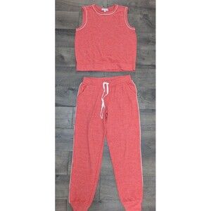 P.J. Salvage Lounge Set Red Tank Top & Jogger Pants 2 Piece Sz S Soft and Comfy
